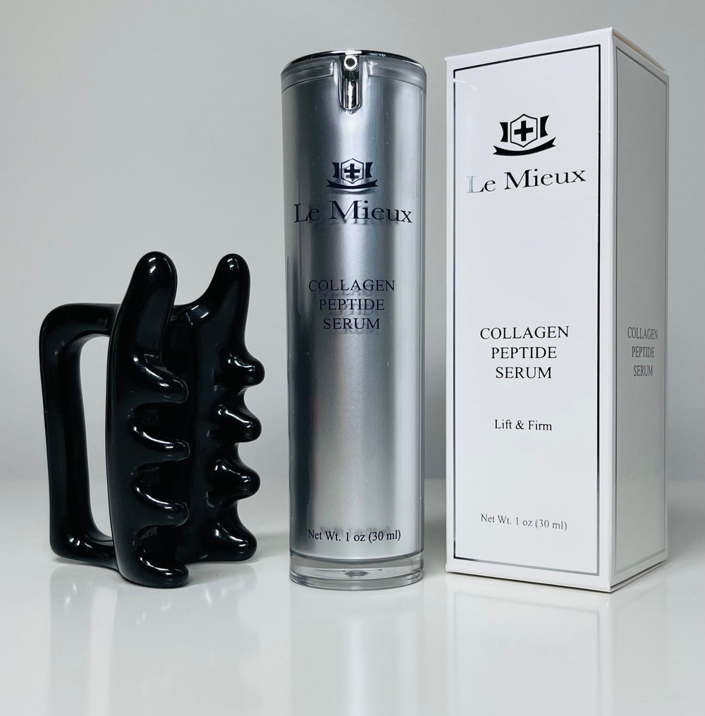 Le Mieux Collagen Peptide Serum - Concentrated, Creamy Anti Aging Face Serum 30 ml  with Free facia Face Massager