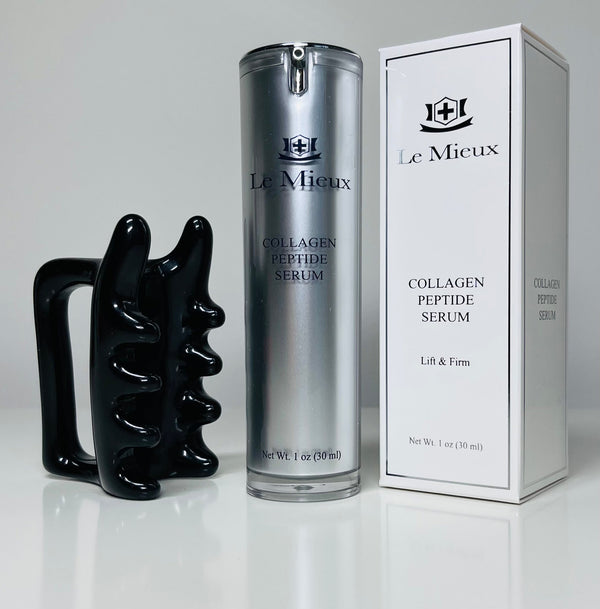 Le Mieux Collagen Peptide Serum - Concentrated, Creamy Anti Aging Face Serum 30 ml  with Free facia Face Massager - European Beauty by B